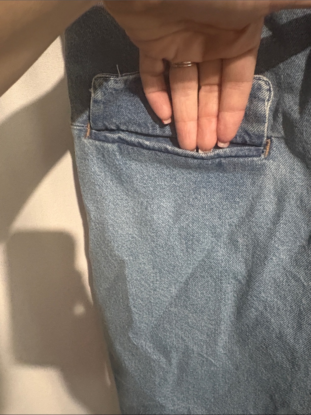 Express Light Wash Denim Dress - Classic Casual - Picture 4 of 5